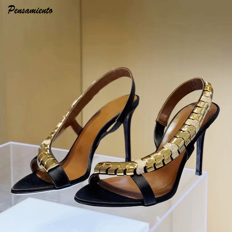 Women Fashion Ideas - 럭셔리 라인스톤 스팽글 새틴 여성 글래디에이터