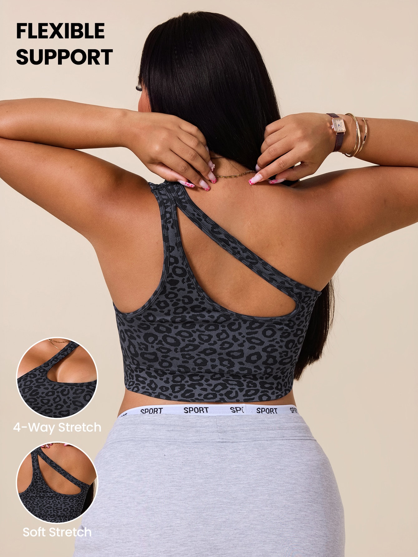 Asymmetric Top Women - 여성 플러스 사이즈 비대칭 스포츠 브라