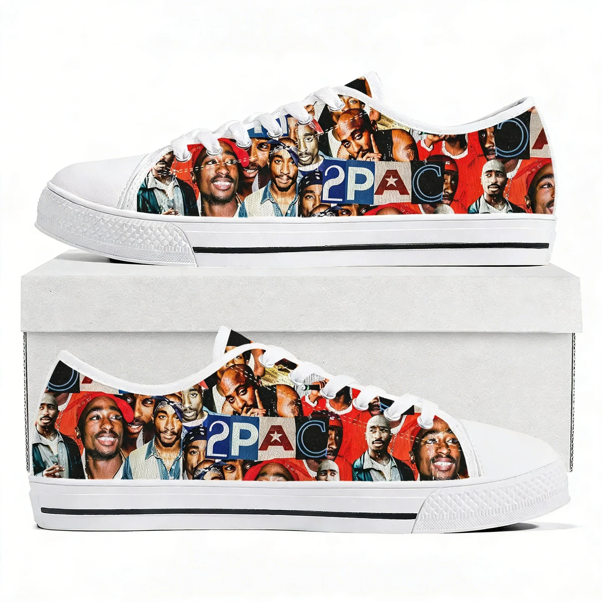 Women'S Fashion Business Casual - 랩 2Pac 투팍 로우탑 고품질 스니커즈