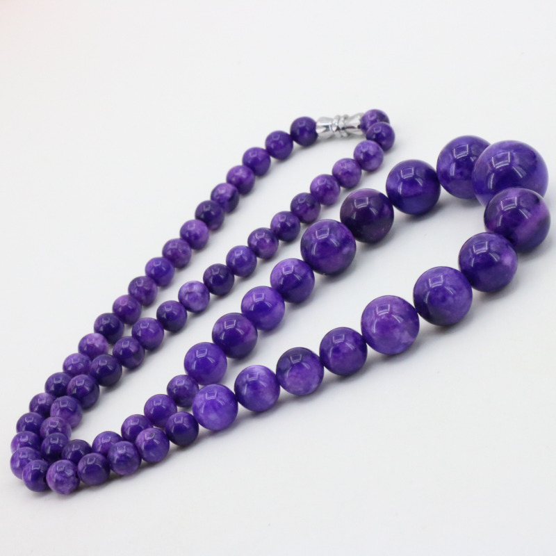Women'S Fashion Retailers - Charoite 라운드 비드 스톤 타워 체인,
