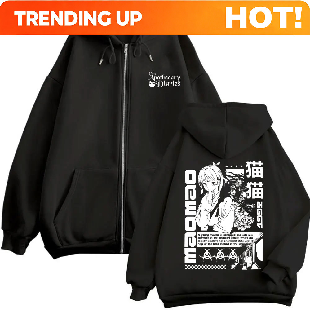 Hoodie Women Oversized - 커스터마이징 애니메이션 약사의 일기 지퍼 후드티