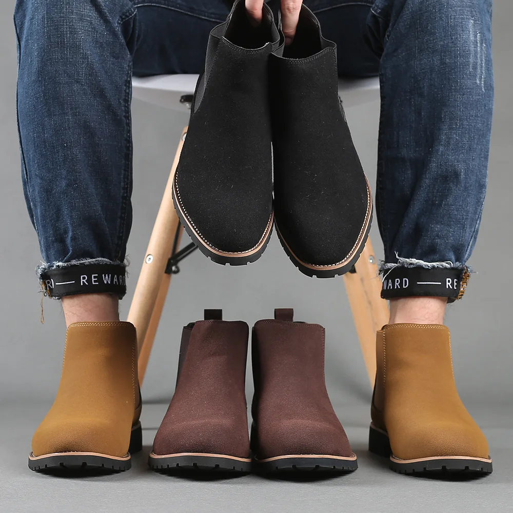 Women'S Fashion Business Casual - 남성 앵클 부츠 영국 스타일 스웨이드