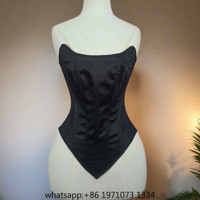 Corset Top Boned - 여성용 타이트 코르셋 뷔스티에 오버버스트 스트랩리스