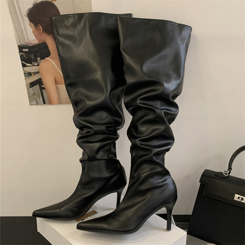 2026년 겨울 디자인 플리츠 포인티드 토 여성 롱 오 - Women'S Fashion Winter 2026 리뷰 및 가격