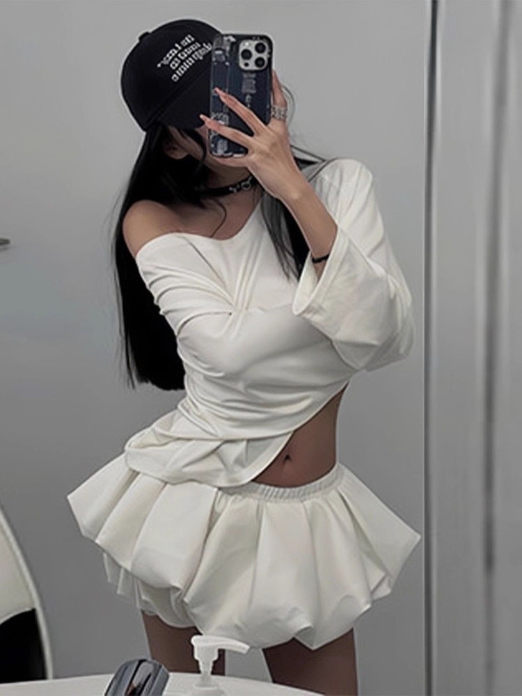 2025 하라주쿠 패션 디자인 캐주얼 정장 여성 캐주얼 - Asymmetric Top Women 리뷰 및 가격