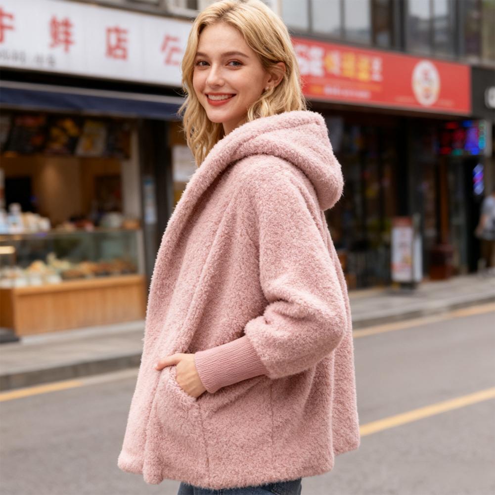 여성용 겨울 코트 퍼지 후드 가디건 오버사이즈 플리스  - Sherpa Coat Women 리뷰 및 가격