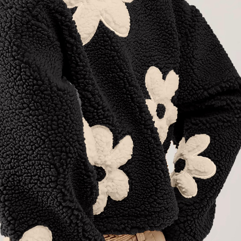 여성용 따뜻한 램 모직 코트, 꽃 프린트 지퍼 탑 카디 - Sherpa Coat Women 리뷰 및 가격