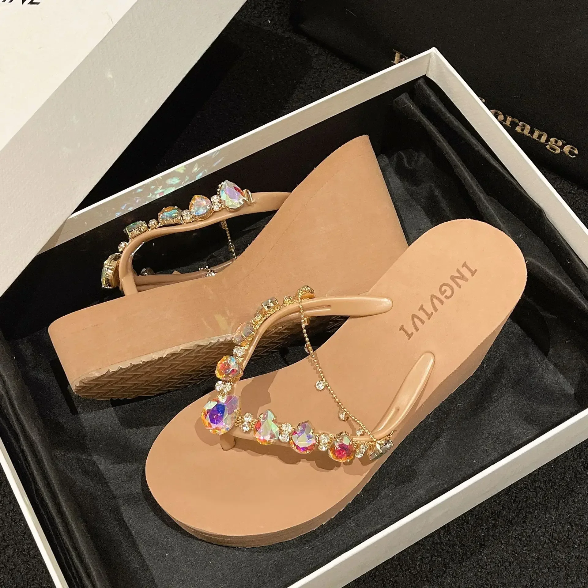플립 플롭 여성 새로운 하이힐 슬리퍼 여성 다이아몬드  - Women'S Fashion Jewellery 리뷰 및 가격