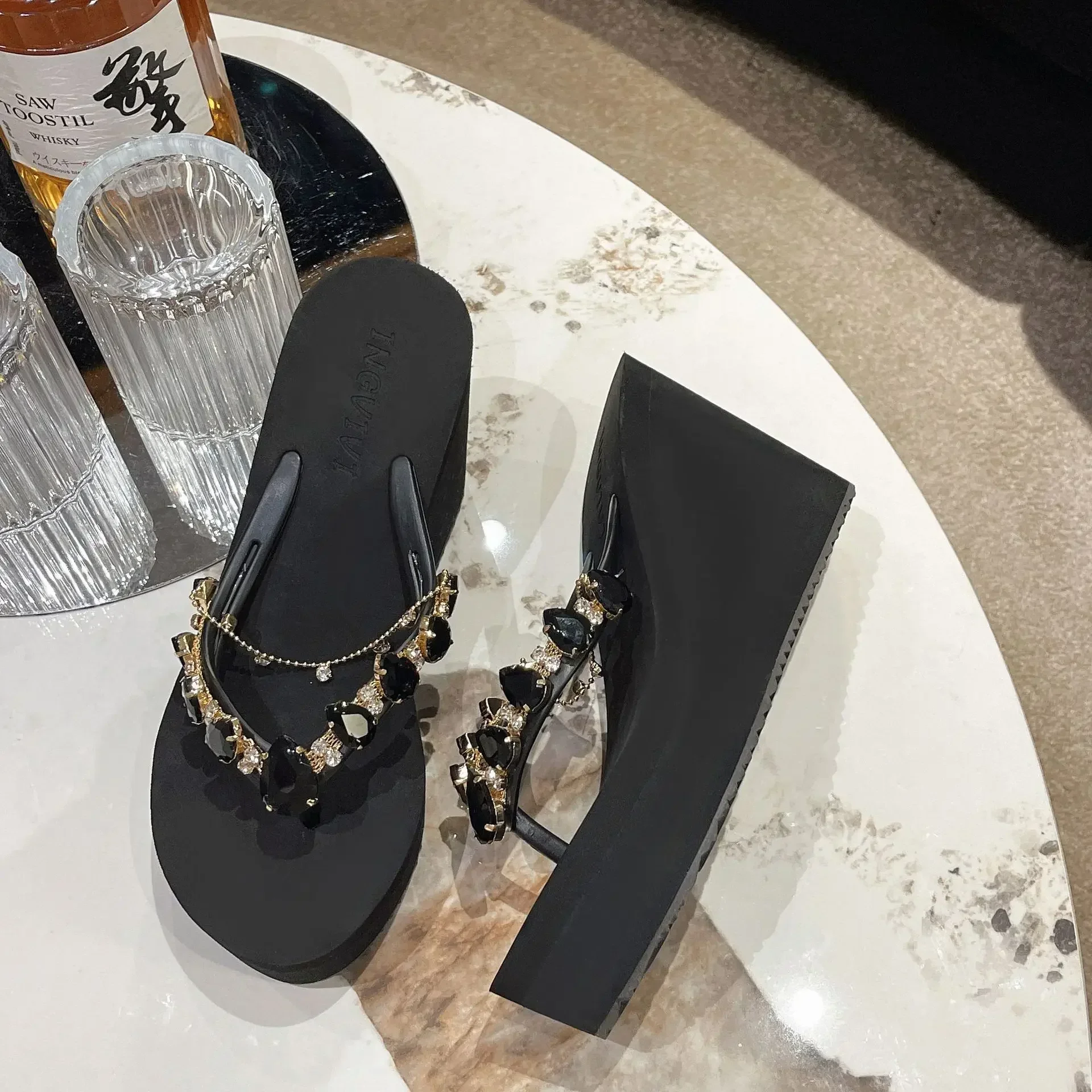 플립 플롭 여성 새로운 하이힐 슬리퍼 여성 다이아몬드  - Women'S Fashion Jewellery 리뷰 및 가격