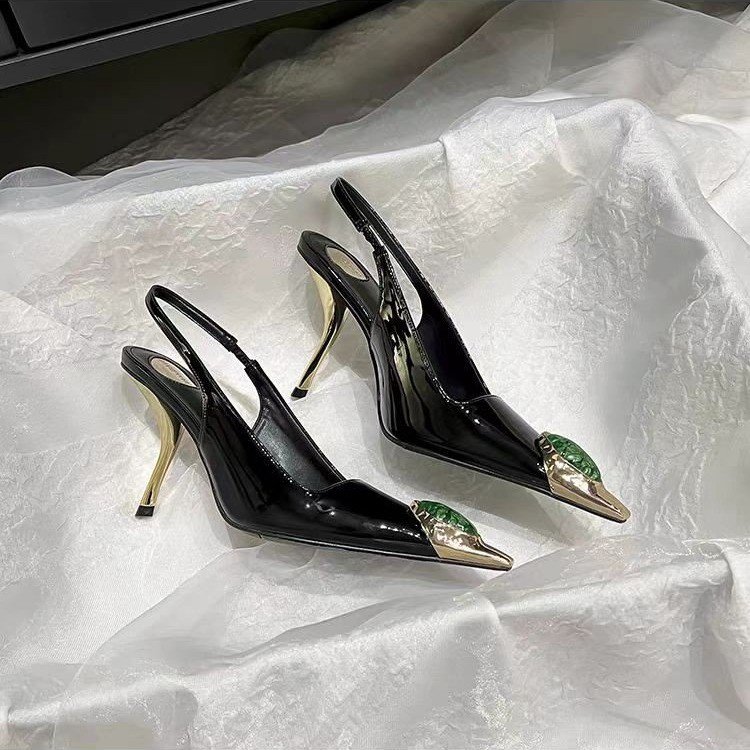 스타 스타일 보석 장식 메탈 토 페이턴트 가죽 여성 펌 - Women Fashion Ideas 리뷰 및 가격