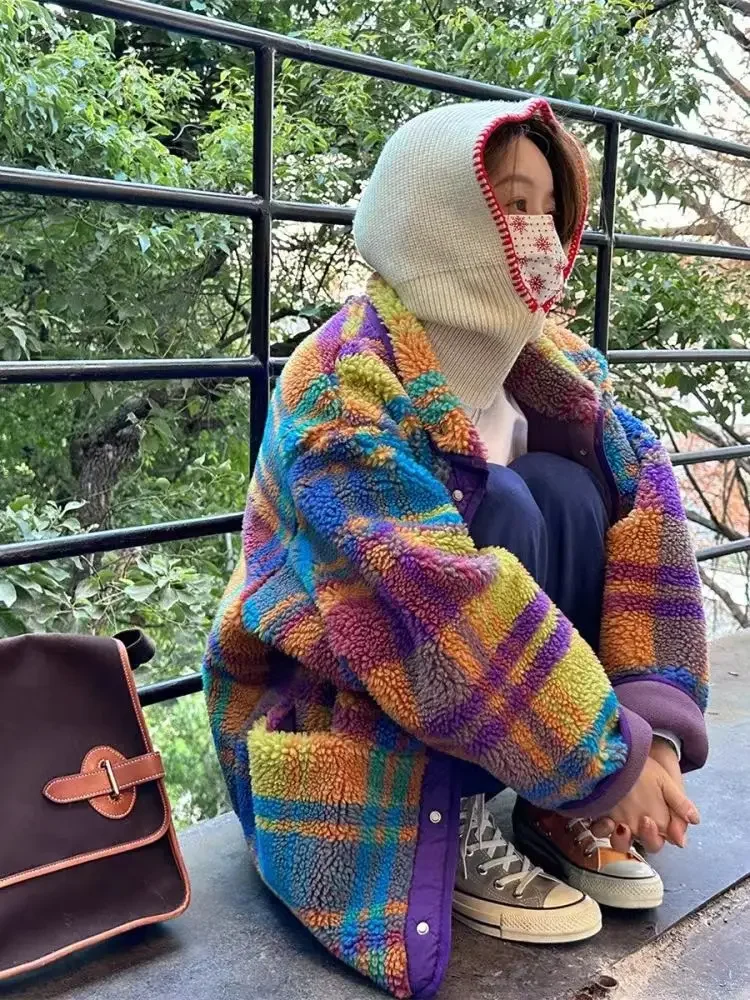 여성 코트 폴라 플리스 격자 무늬 가을 겨울 패션 두꺼 - Sherpa Coat Women 리뷰 및 가격