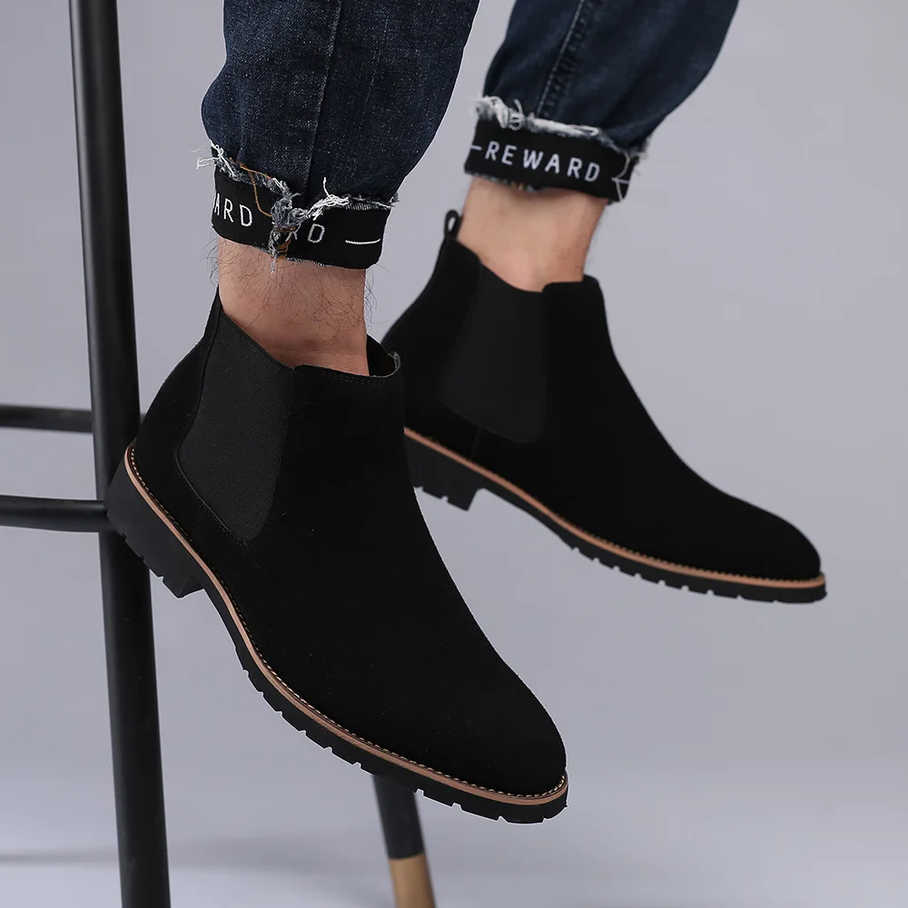 남성 앵클 부츠 영국 스타일 스웨이드 가죽 부츠 패션  - Women'S Fashion Business Casual 리뷰 및 가격