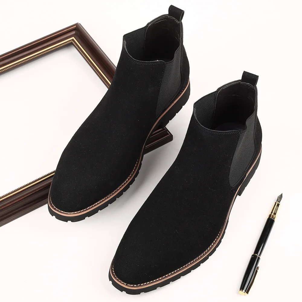 남성 앵클 부츠 영국 스타일 스웨이드 가죽 부츠 패션  - Women'S Fashion Business Casual 리뷰 및 가격