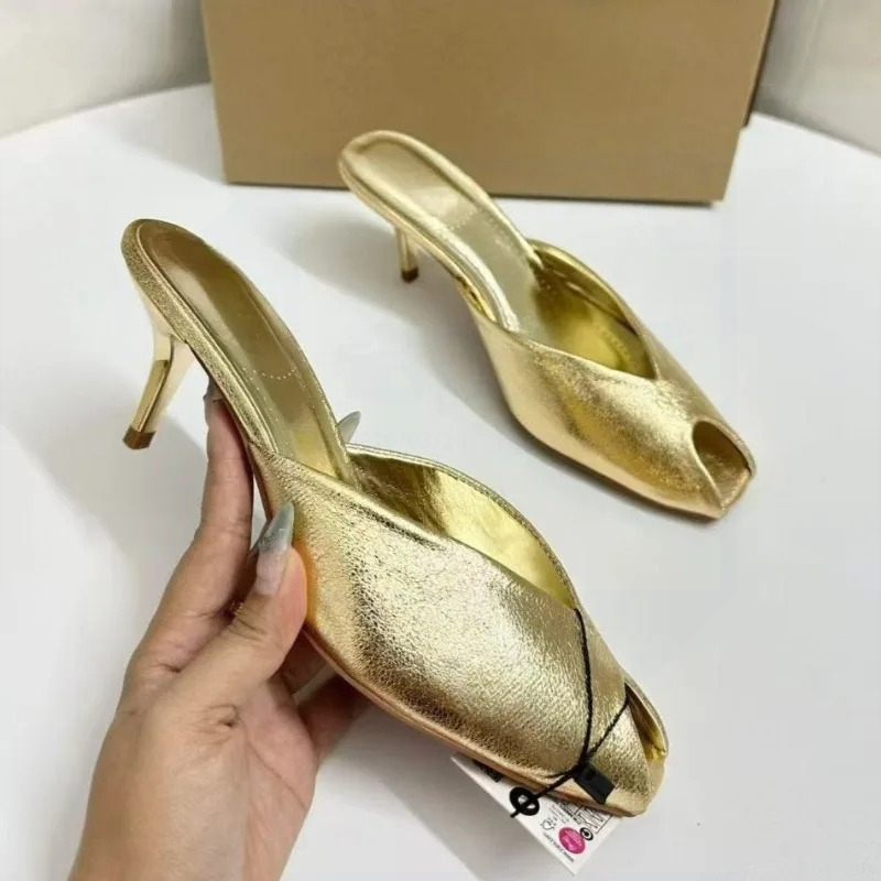 여성용 펌프스 디자이너 골드 여성 뮬 샌들 럭셔리 하이 - Women Fashion Ideas 리뷰 및 가격