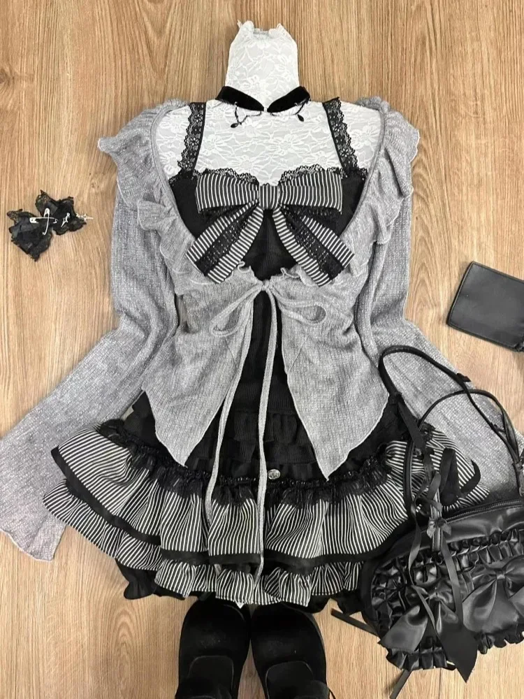 여성용 스위트 로리타 빈티지 수트, 러플 가디건 + 섹 - Corset Top Boned 리뷰 및 가격